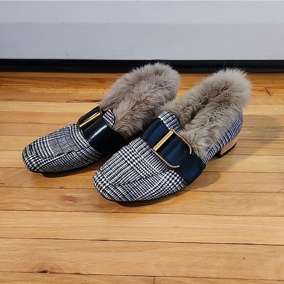 dapai show Shoes - Dapai Show Womens Redondo Slip On Furry Loafers Size 8.5 Plaid